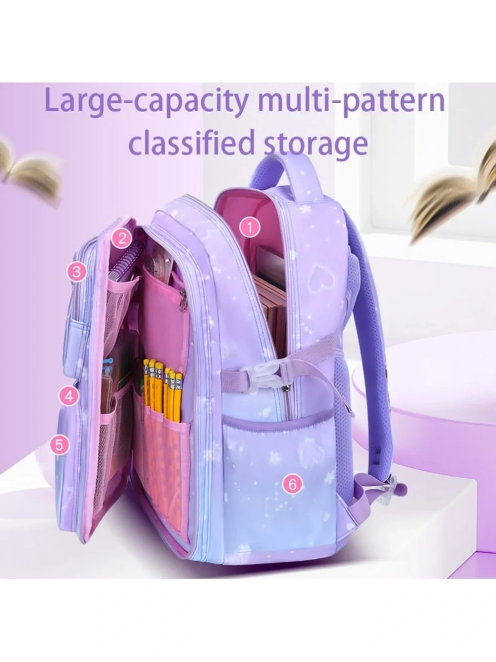 Kids' Purple Sparkle Backpack - Cute School Bag W